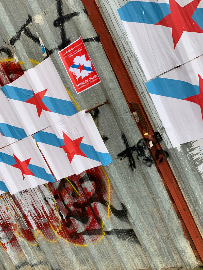 Galiza Independente! banners in Ourense’s capital city.